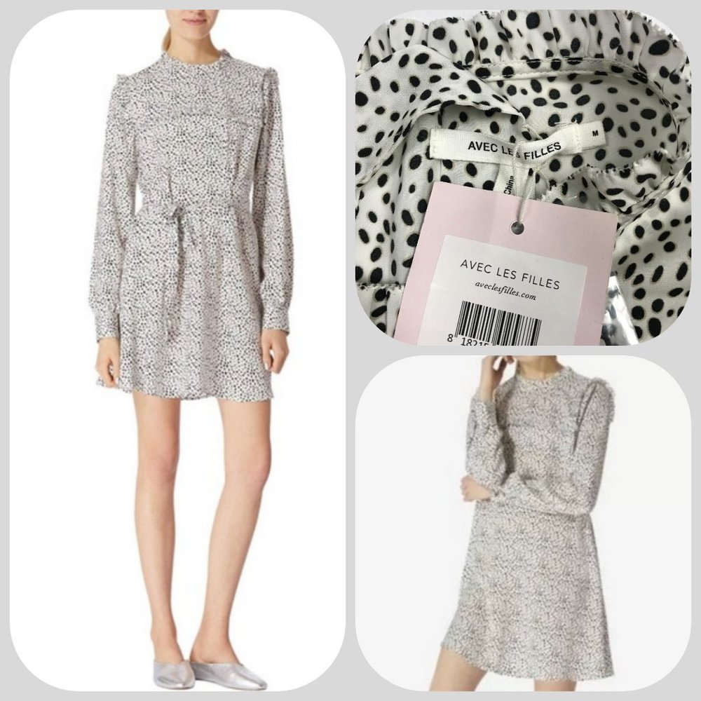 NWT EUC AVEC LES FILLES Ruffle Dots Spots Dress